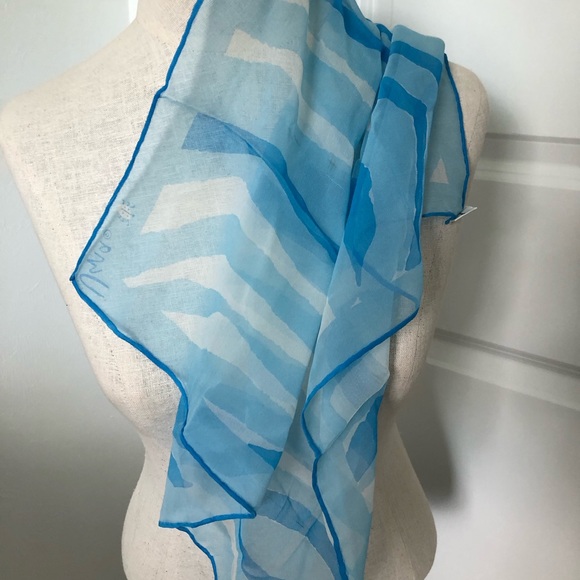 Vintage Blue Verasheer Silk Blend Scarf